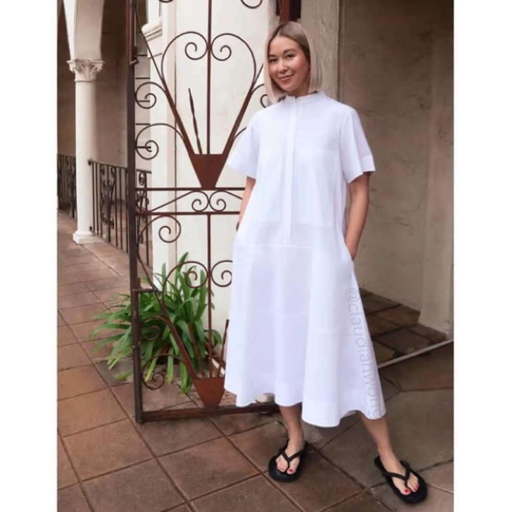 GWYN It’s All Good Midi Shirtdress in White - Picture 2 of 11